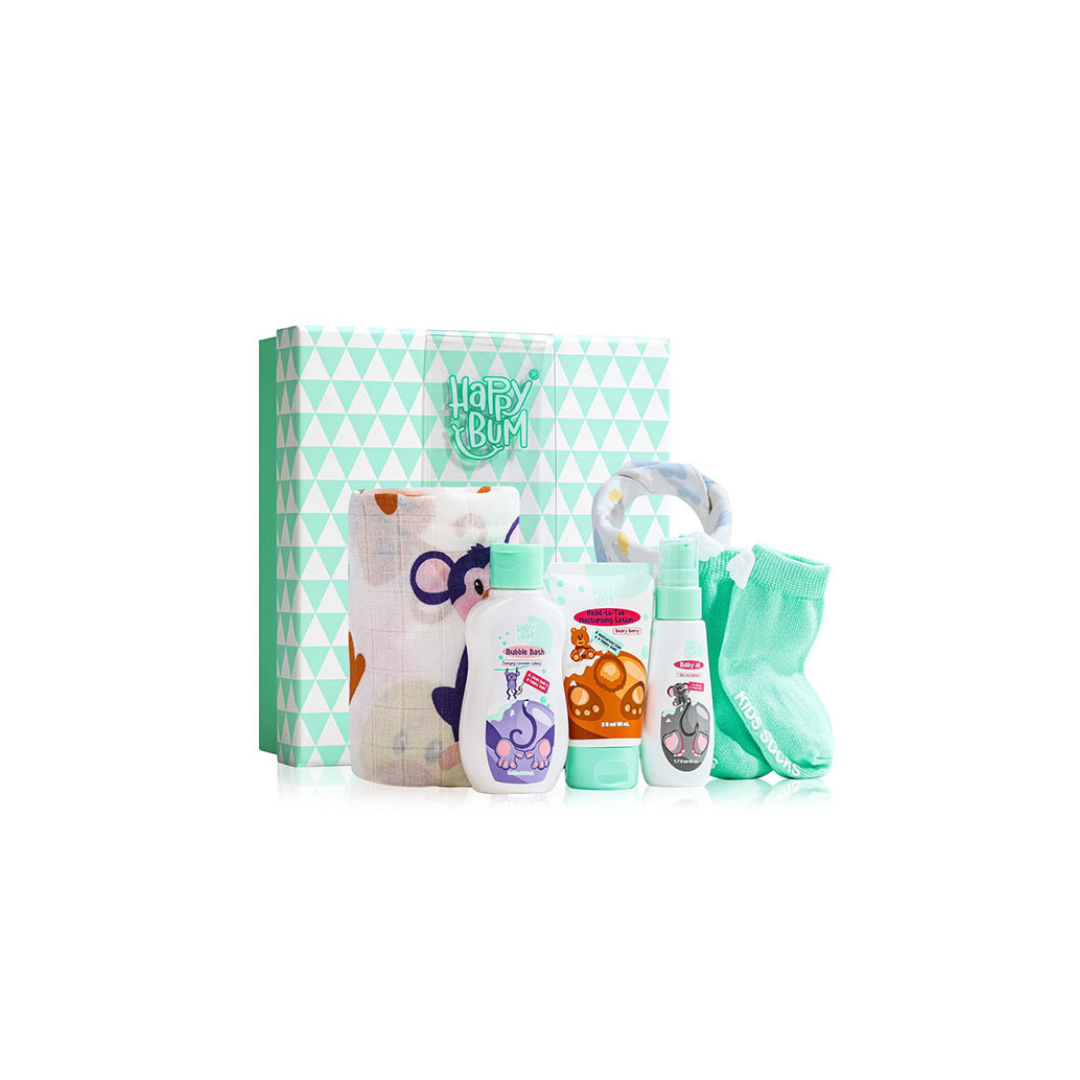 Baby Gift Set HAPPY BUM GIFT SET FOR BOYS / GIRLS CONSISTS OF BABY OIL, HEAD-TO-TOE BABY LOTION,...