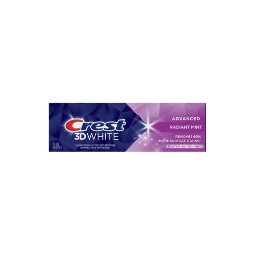 Crest CREST 3D WHITE TOOTHPAST 70ML ADVANCED RADIANT MINT 2 X FASTER WHITENING FORMULA