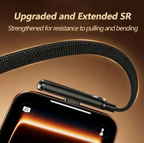 240W Foldable USB-C Fast Charging Cable with Phone Stand – Multi-Angle Rotating Holder, Braided Nylon Charging Cord