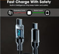 240W USB-C to USB-C Fast Charging Cable with LED Digital Display – Braided PD Charge Cord, 200cm