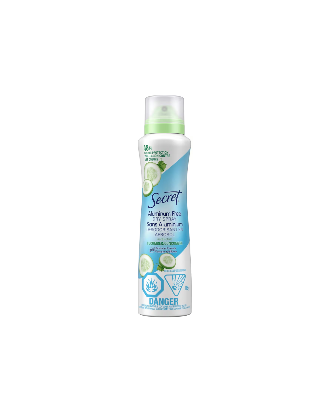 Dry Dry Spray Aluminum Free Deodorant for Women, Cucumber