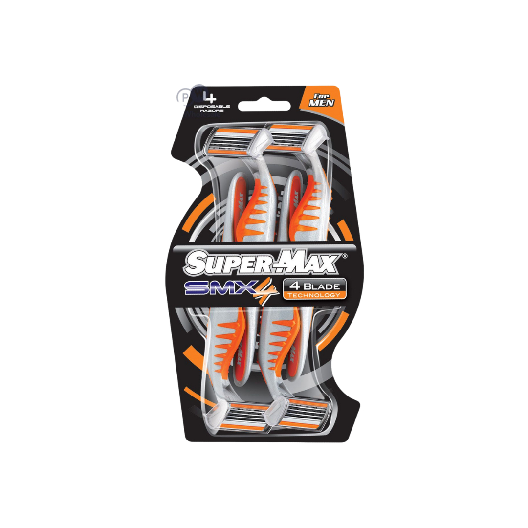 Super SUPER MAX 4 PACK BLADES FOR MEN DISPOSIBLE RAZORS 4 PACK MEN