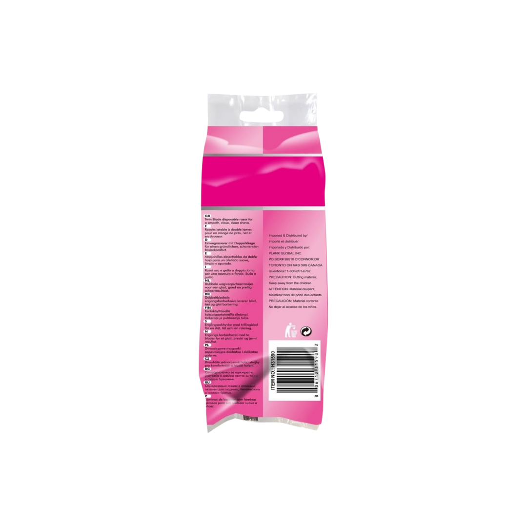 Super-Z SUPER-Z TWIN BLADE DISPOSIBLE RAZOR 10 PACK FOR WOMEN(PINK) - image 2