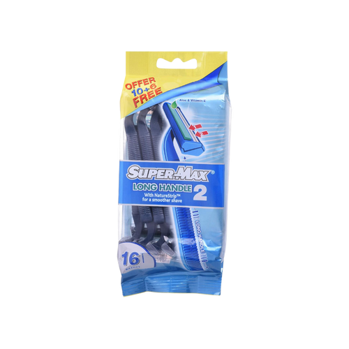 Supermax SUPERMAX LONG HANDLE WITH NATURE STRIP FOR A SMOOTHER SHAVE 5 PACK FOR MEN