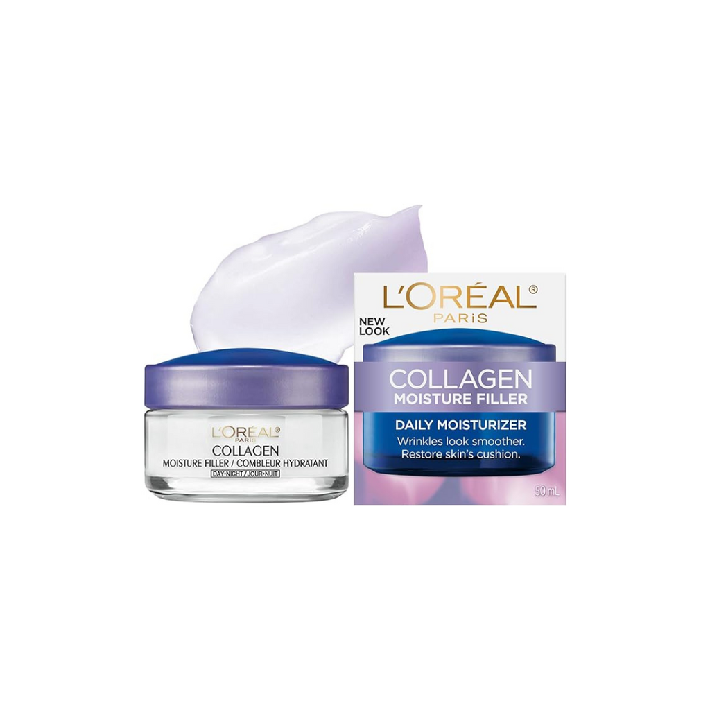 L'Oréal Loreal Paris Collagen Daily Moisturizer for Face, Neck & Chest, 48 Hour Hydration for Bouncy and Younger-Looking Skin, Collagen Moisture Filler, 50ml