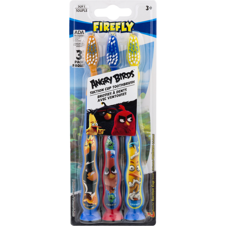 ANGRY BIRDS 3 PACK SOFT TOOTHBRUSHES AGES 3 PLUS
