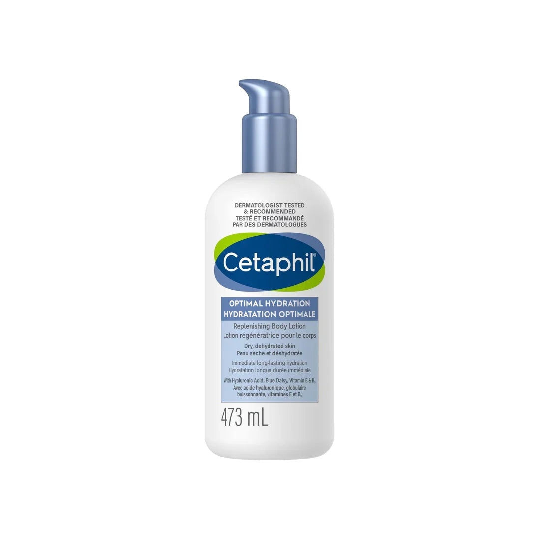 Cetaphil Cetaphil Optimal Hydration Replenishing Body Lotion for Sensitive, Dry and Dehydrated Skin – 48hr Hydration – With Hyaluronic Acid, Vitamin E & Vitamin B5 – Dermatologist Recommended, 473ml